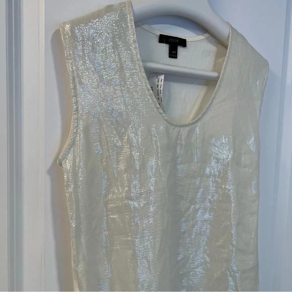 J. Crew Silk  Metallic-front tank in Ivory size XXS - Picture 9 of 9